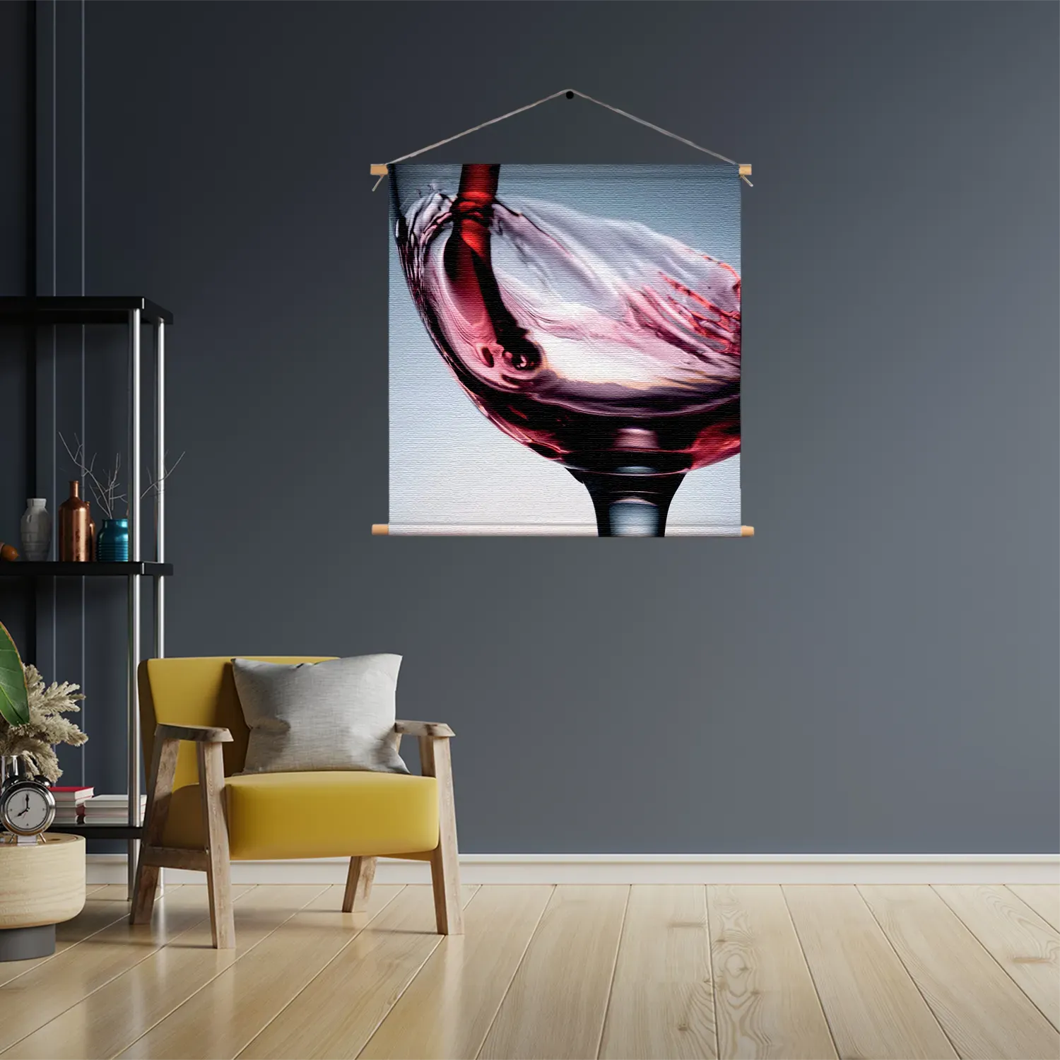 Textielposter Glas Rode wijn 01 Vierkant Template TP Vierkant Eten En Drinken 36 3