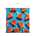 Textielposter Watermeloen Ijsjes Vierkant Template TP Vierkant Eten En Drinken 39 1