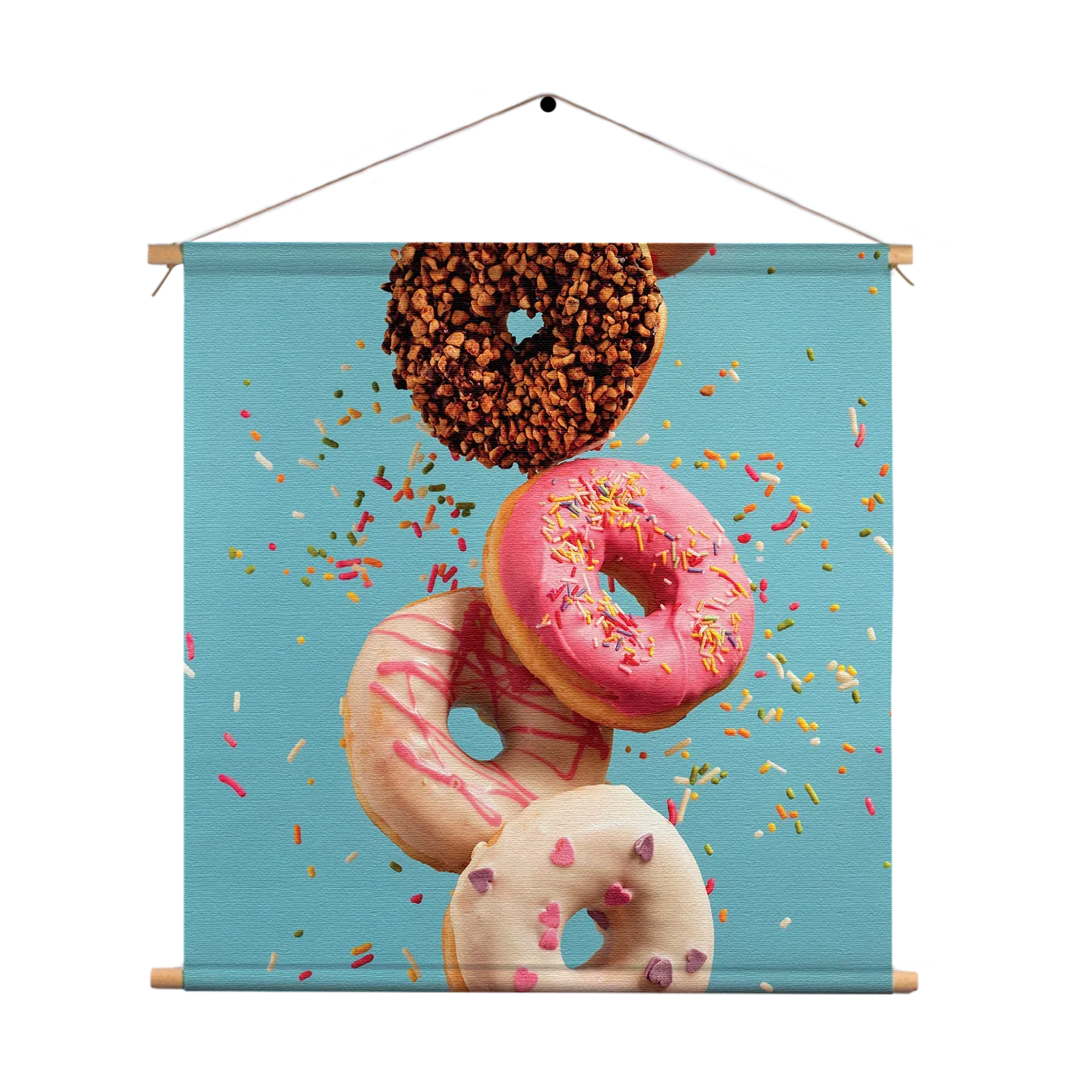Textielposter Donuts Vierkant Template TP Vierkant Eten En Drinken 48 1