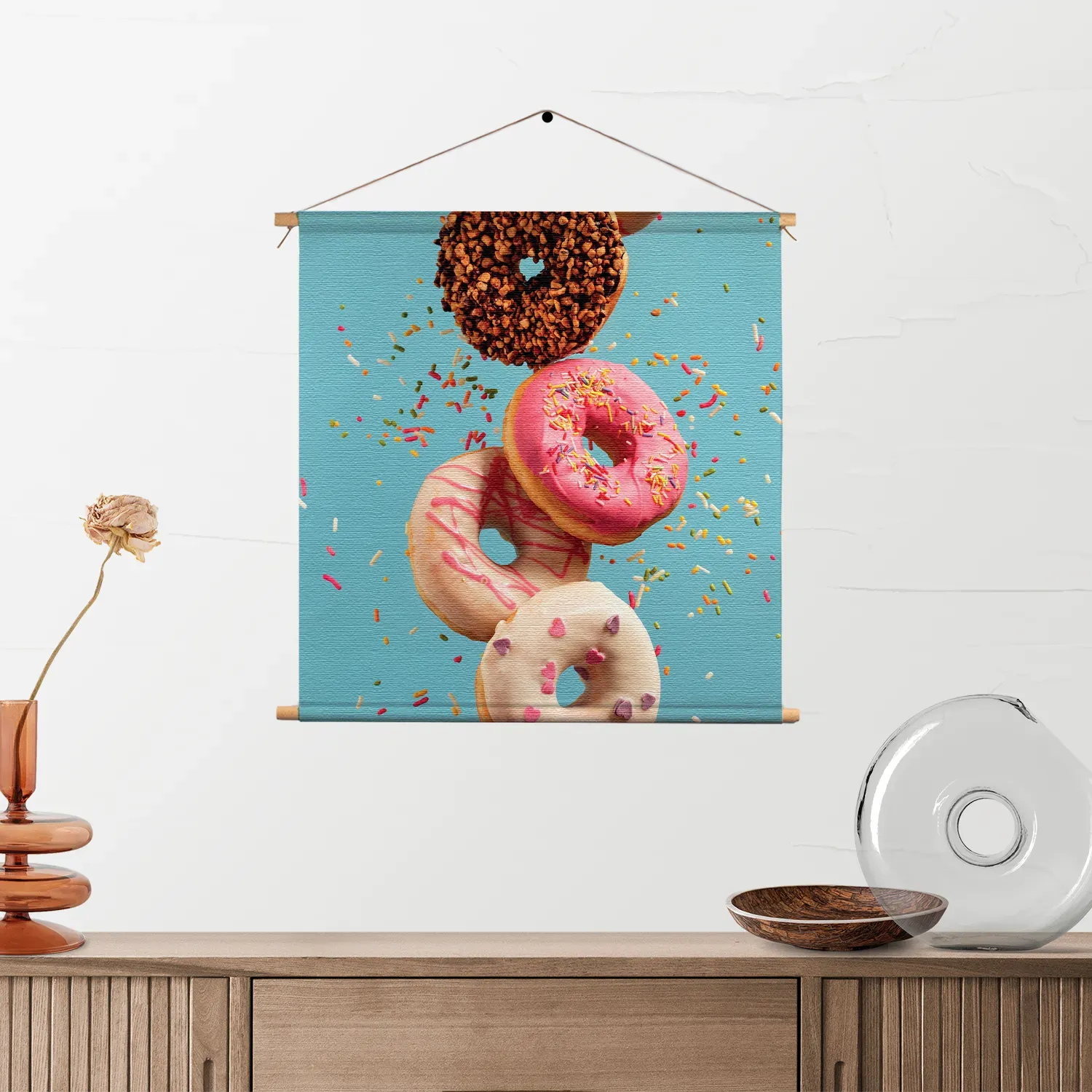 Textielposter Donuts Vierkant Template TP Vierkant Eten En Drinken 48 2