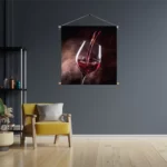 Textielposter Glas Rode wijn 02 Vierkant Template TP Vierkant Eten En Drinken 51 3