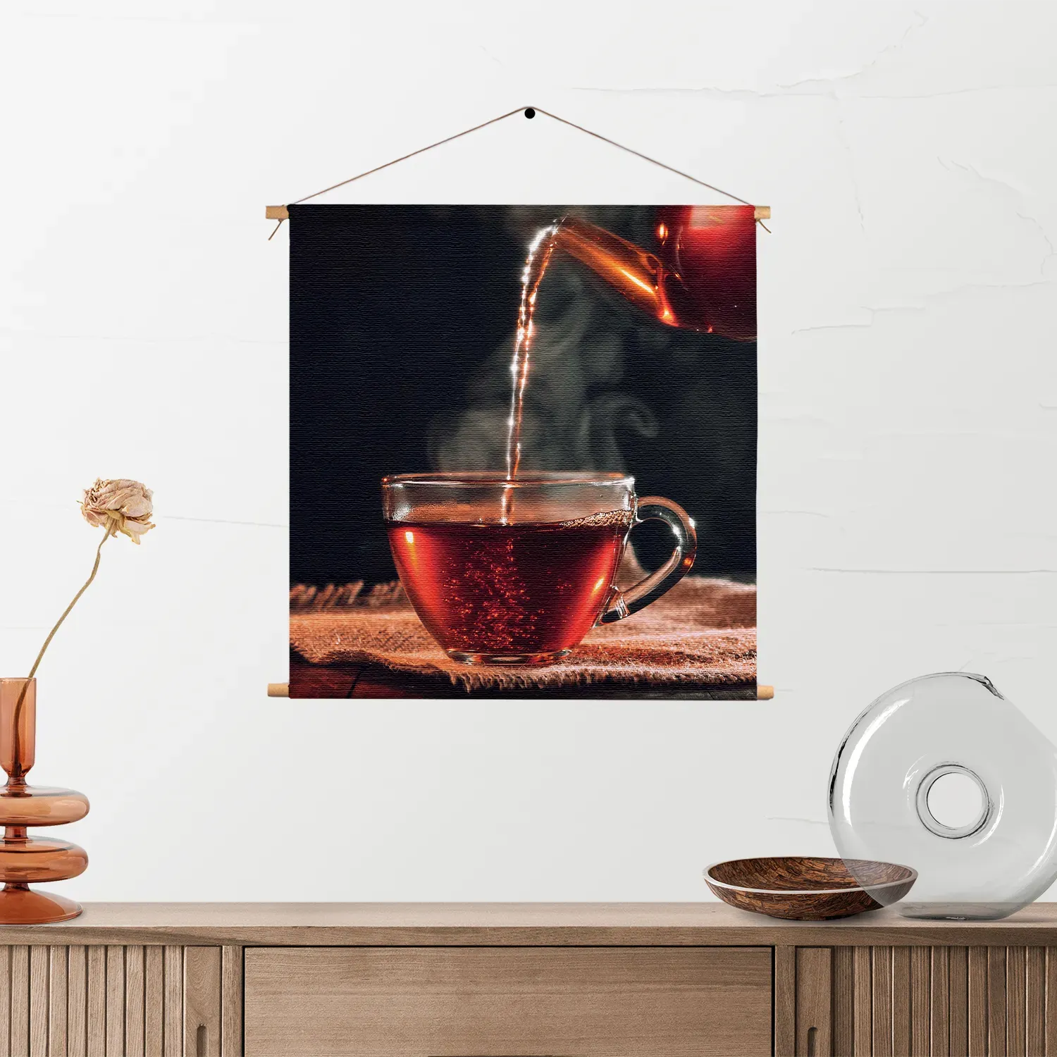 Textielposter Thee Bij Ons Thuis Vierkant Template TP Vierkant Eten En Drinken 52 2