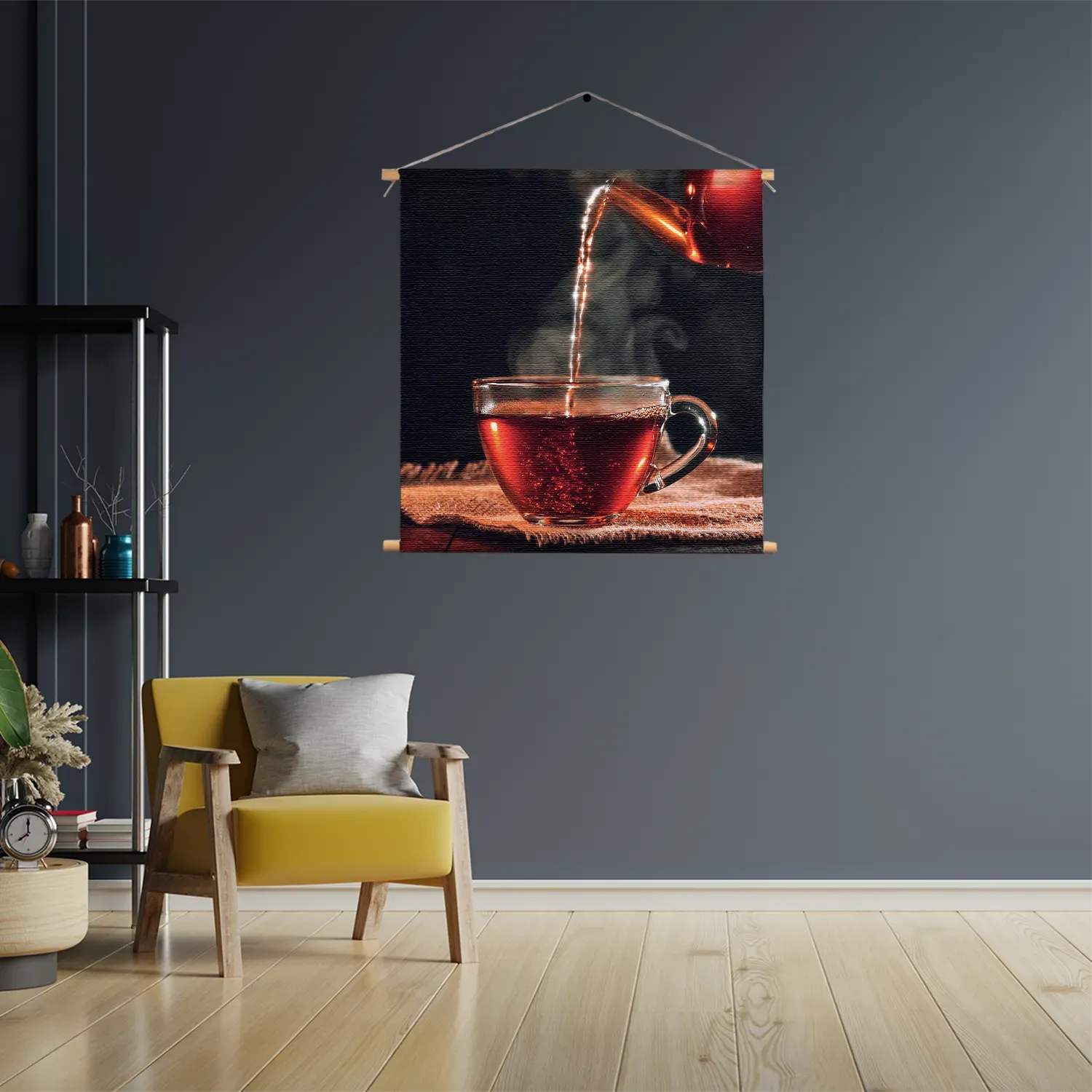 Textielposter Thee Bij Ons Thuis Vierkant Template TP Vierkant Eten En Drinken 52 3