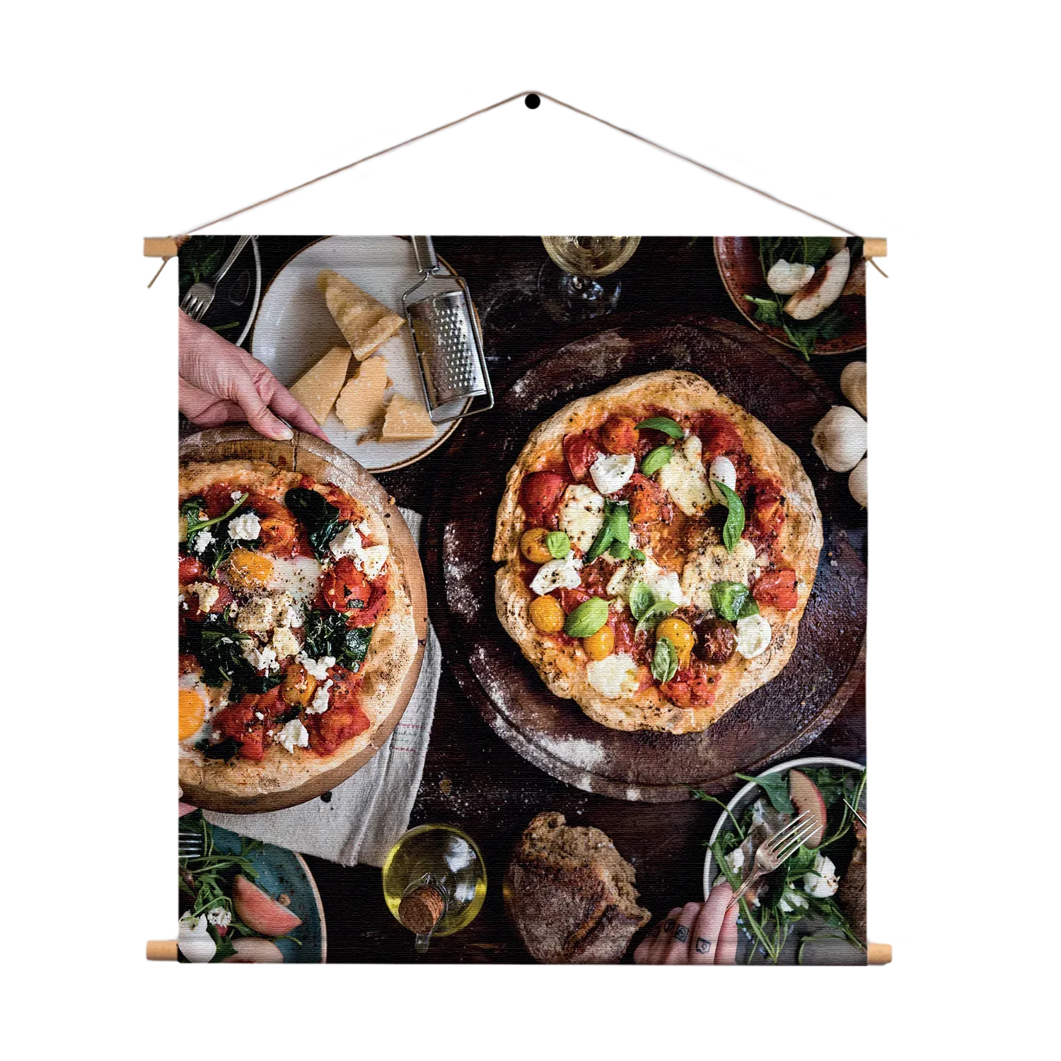 Textielposter Italiaans Restaurant Vierkant Template TP Vierkant Eten En Drinken 60 1