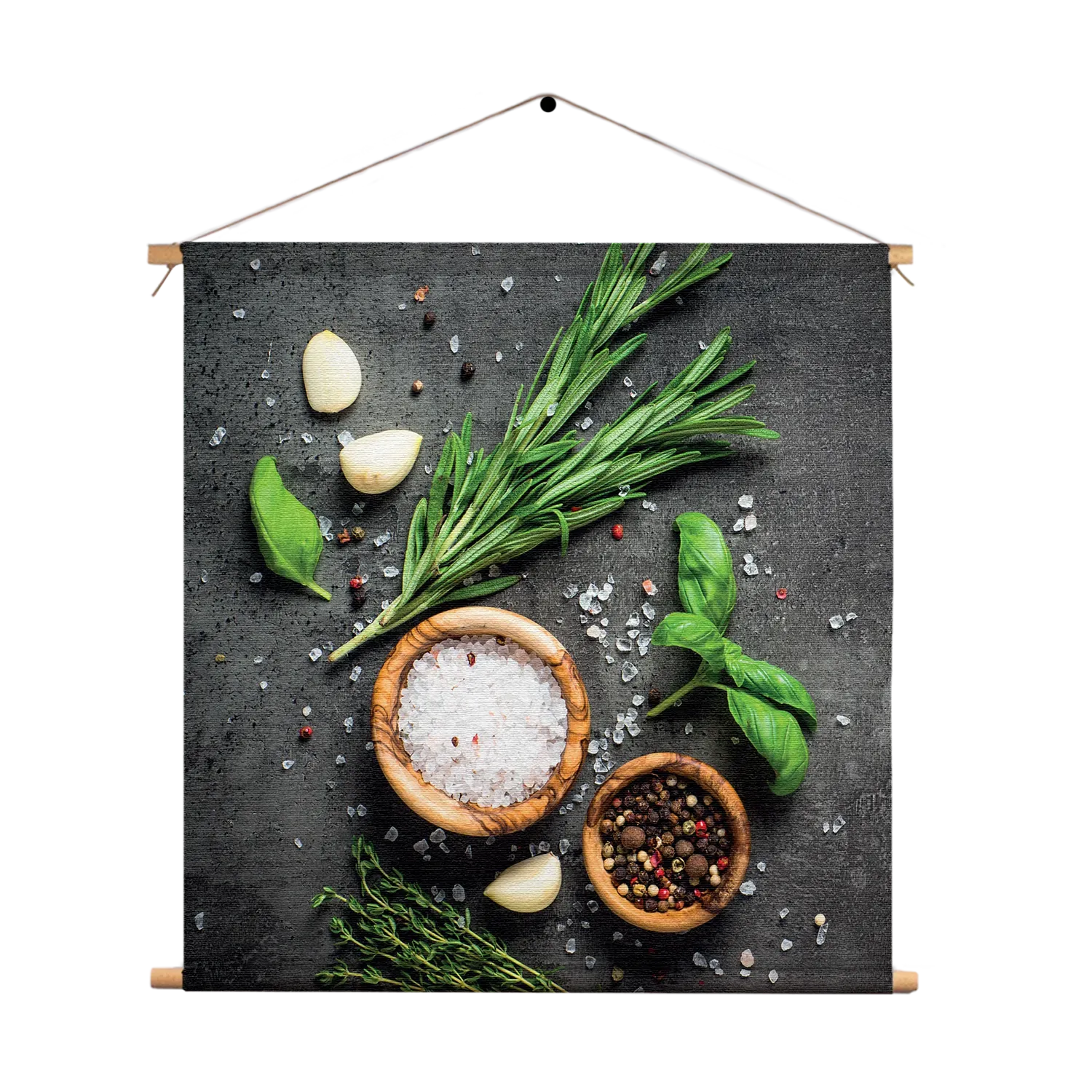 Textielposter Specerijen met Groen Vierkant Template TP Vierkant Eten En Drinken 63 1