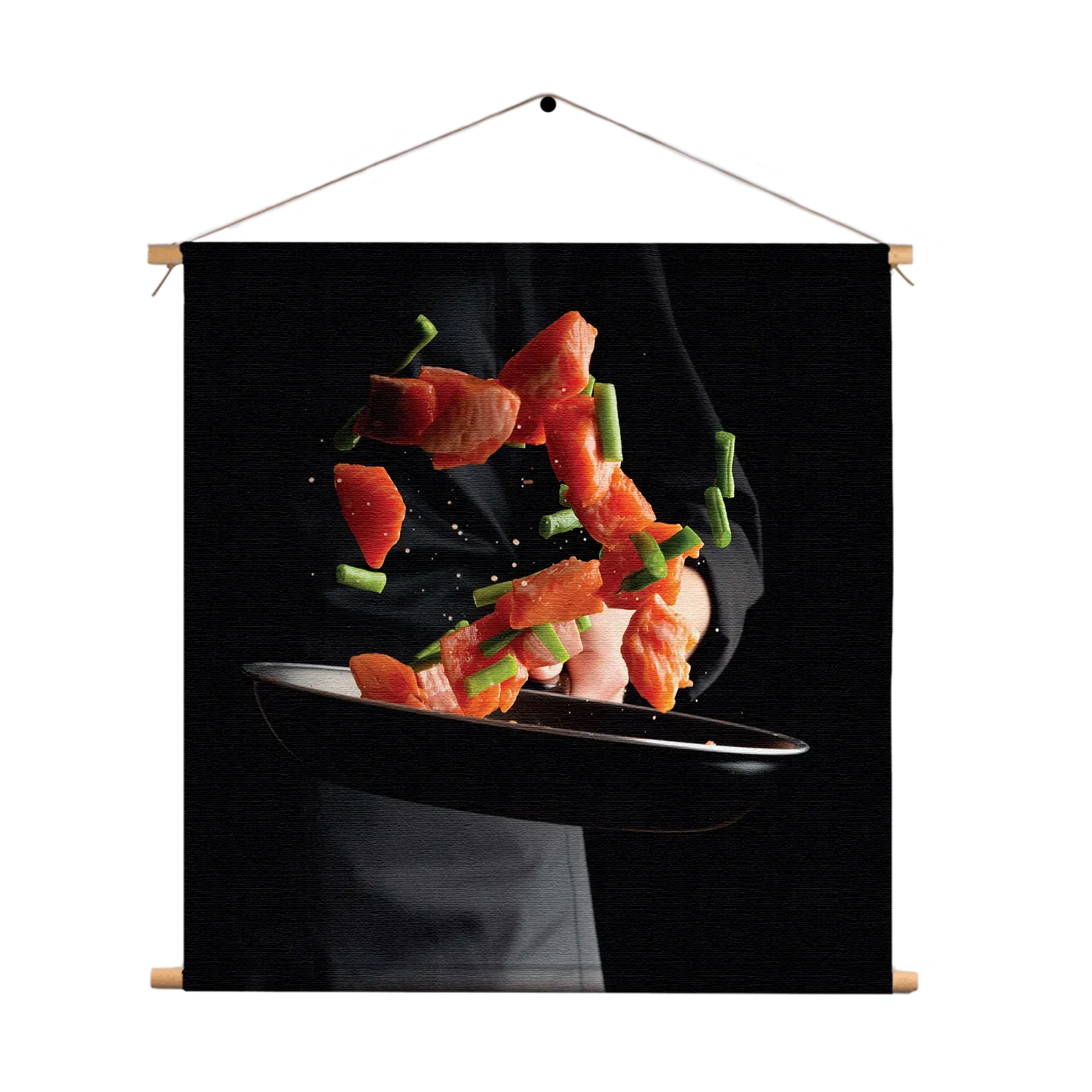 Textielposter Zalm Wokken Vierkant Template TP Vierkant Eten En Drinken 64 1