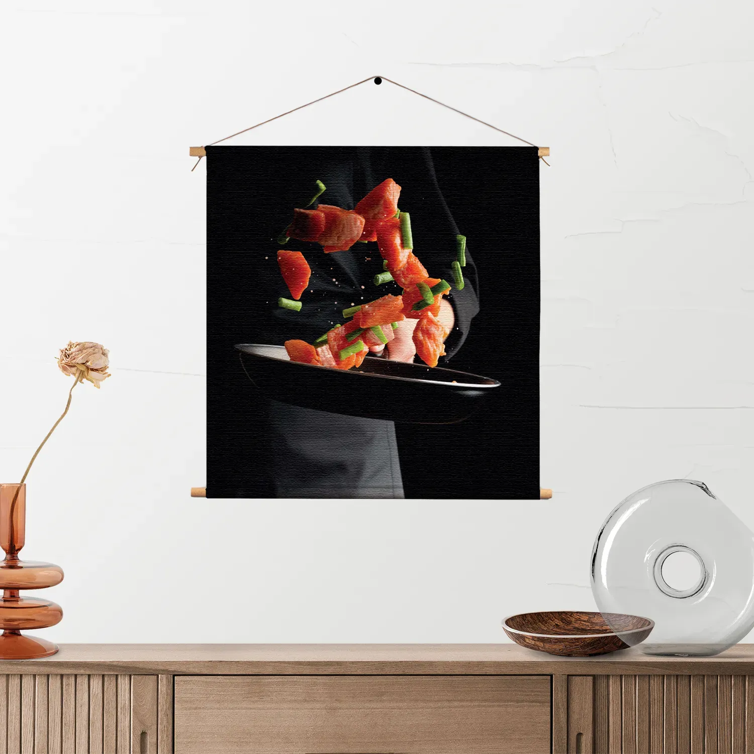 Textielposter Zalm Wokken Vierkant Template TP Vierkant Eten En Drinken 64 2