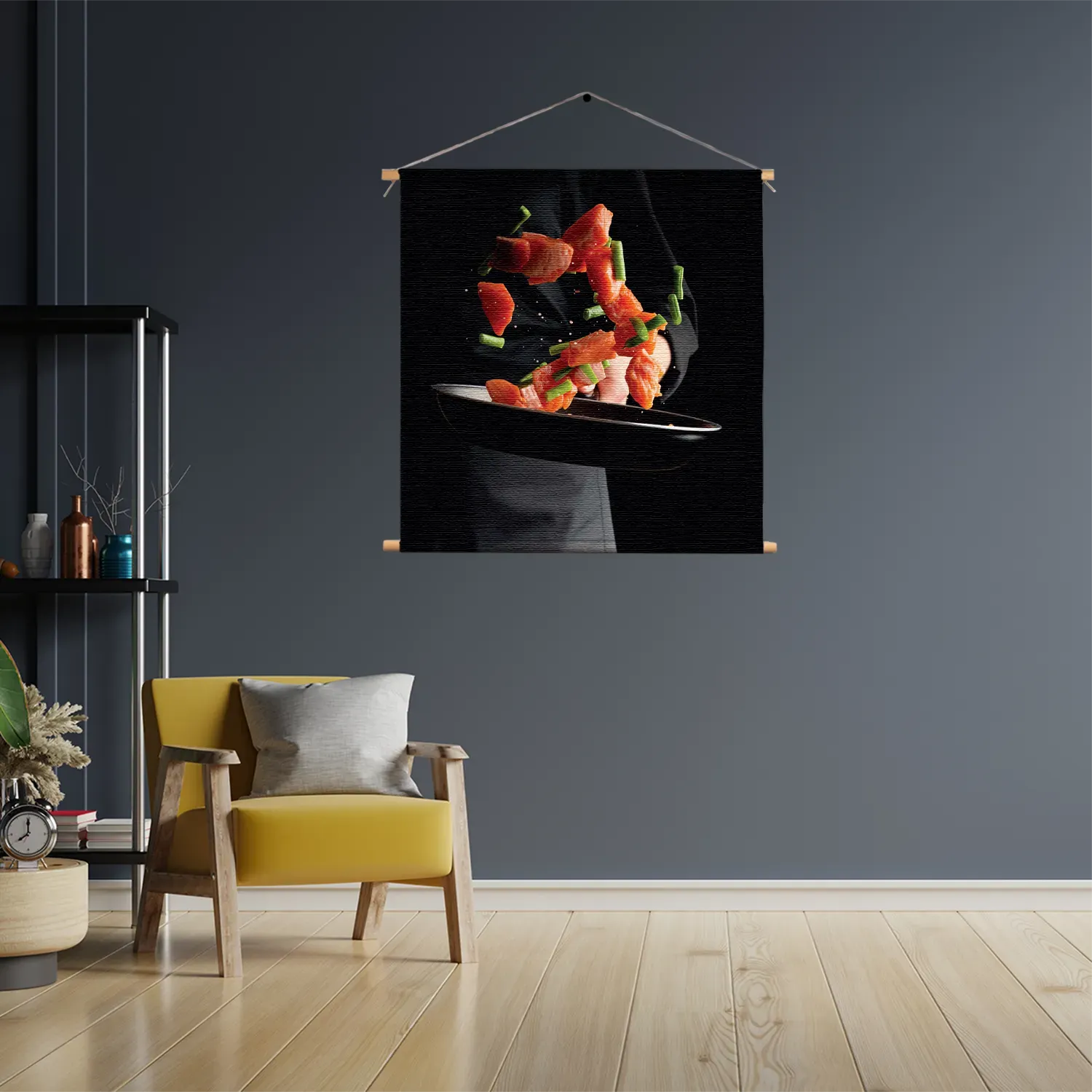 Textielposter Zalm Wokken Vierkant Template TP Vierkant Eten En Drinken 64 3