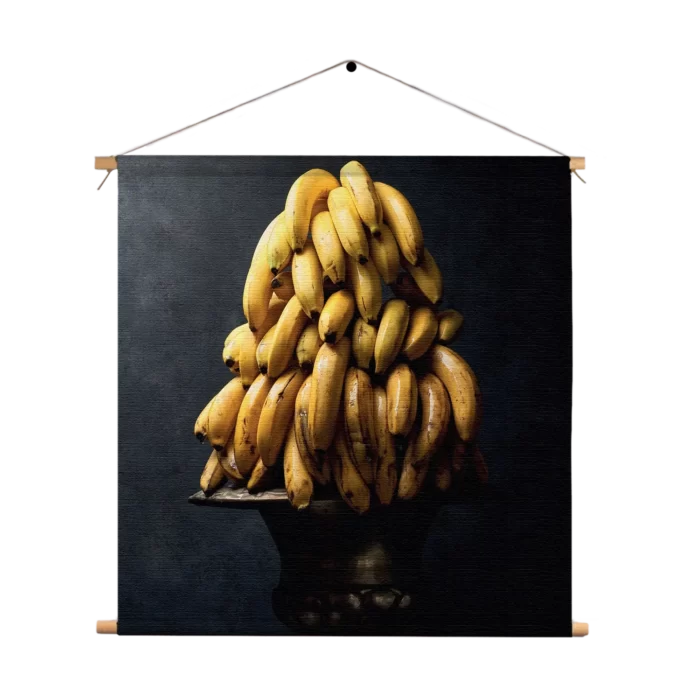 Textielposter Tros Bananen Schaal Vierkant Template TP Vierkant Eten En Drinken 73 1