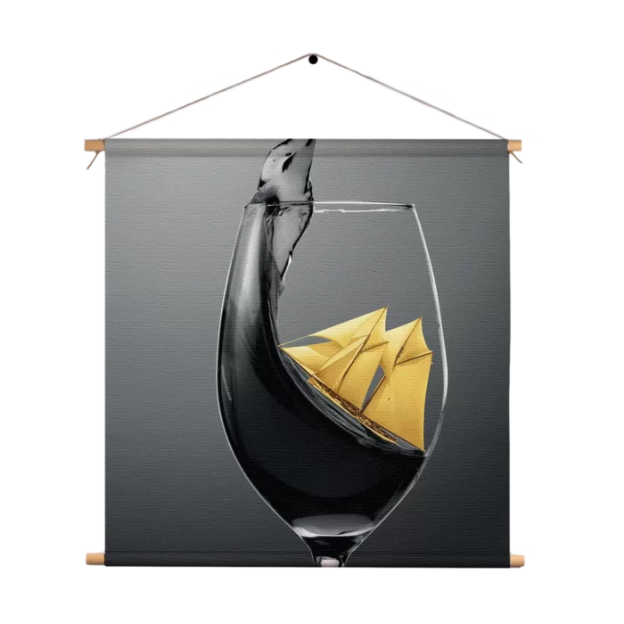 Textielposter Sailing Wine 01 Vierkant Template TP Vierkant Eten En Drinken 80 1