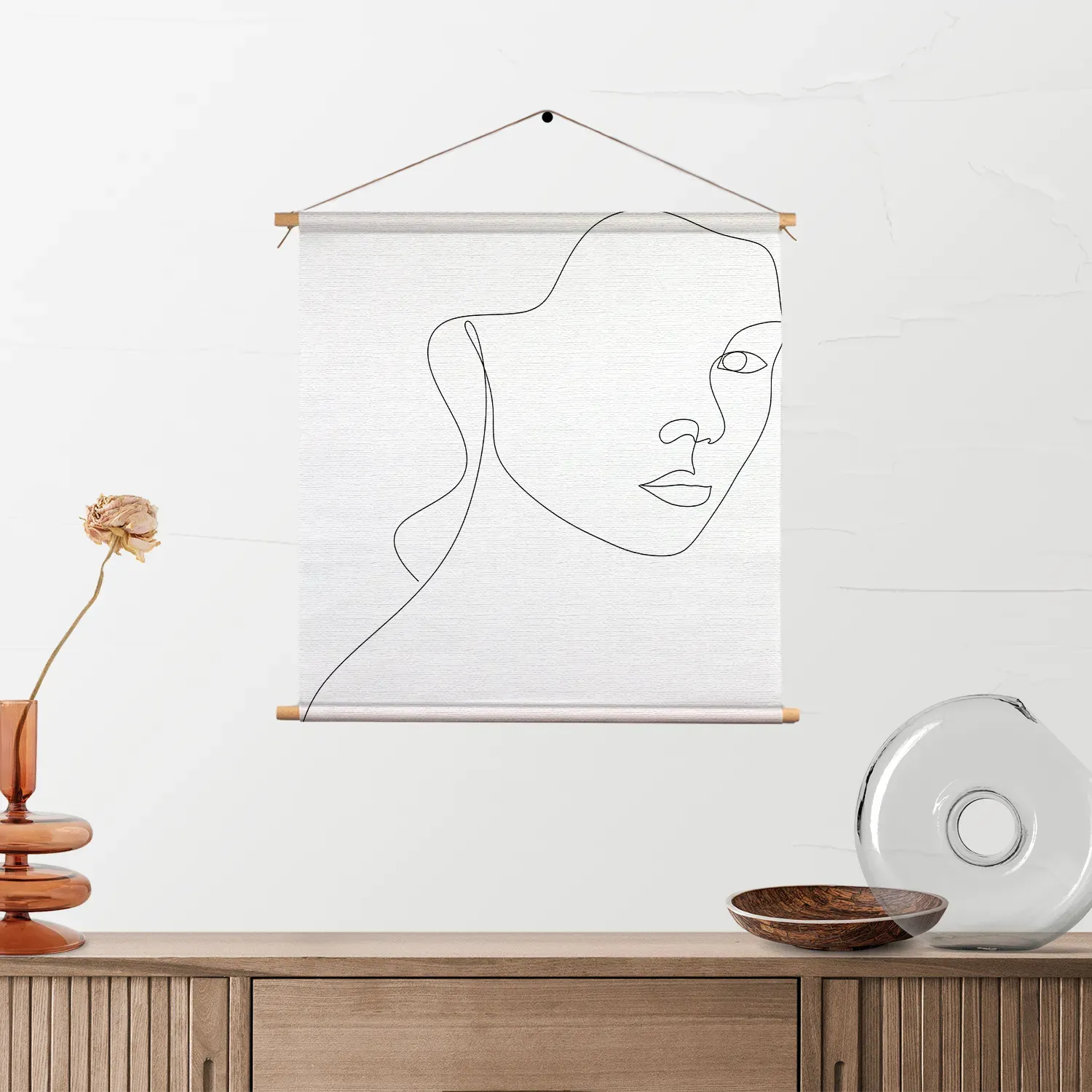 Textielposter Half Golvend Door Het Leven Vierkant Template TP Vierkant Lifestyle 11 2