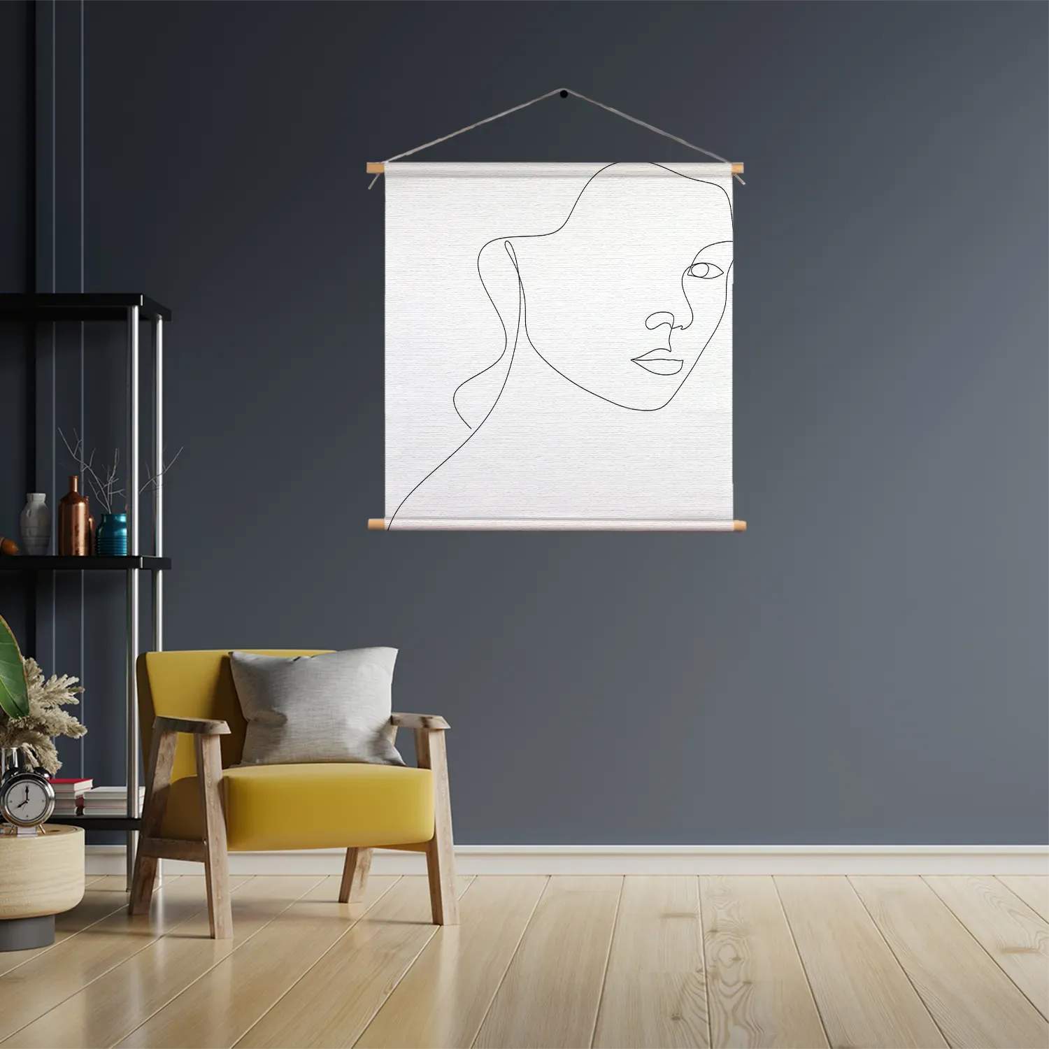 Textielposter Half Golvend Door Het Leven Vierkant Template TP Vierkant Lifestyle 11 3