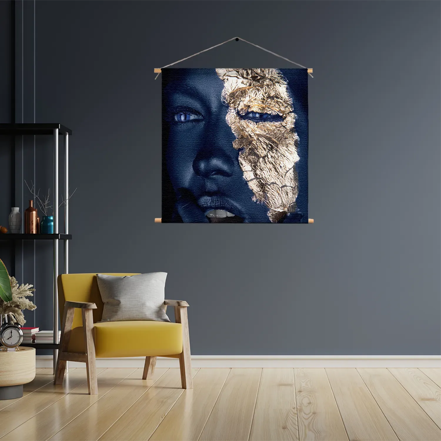 Textielposter Golden Whoman 04 Vierkant Template TP Vierkant Lifestyle 15 3