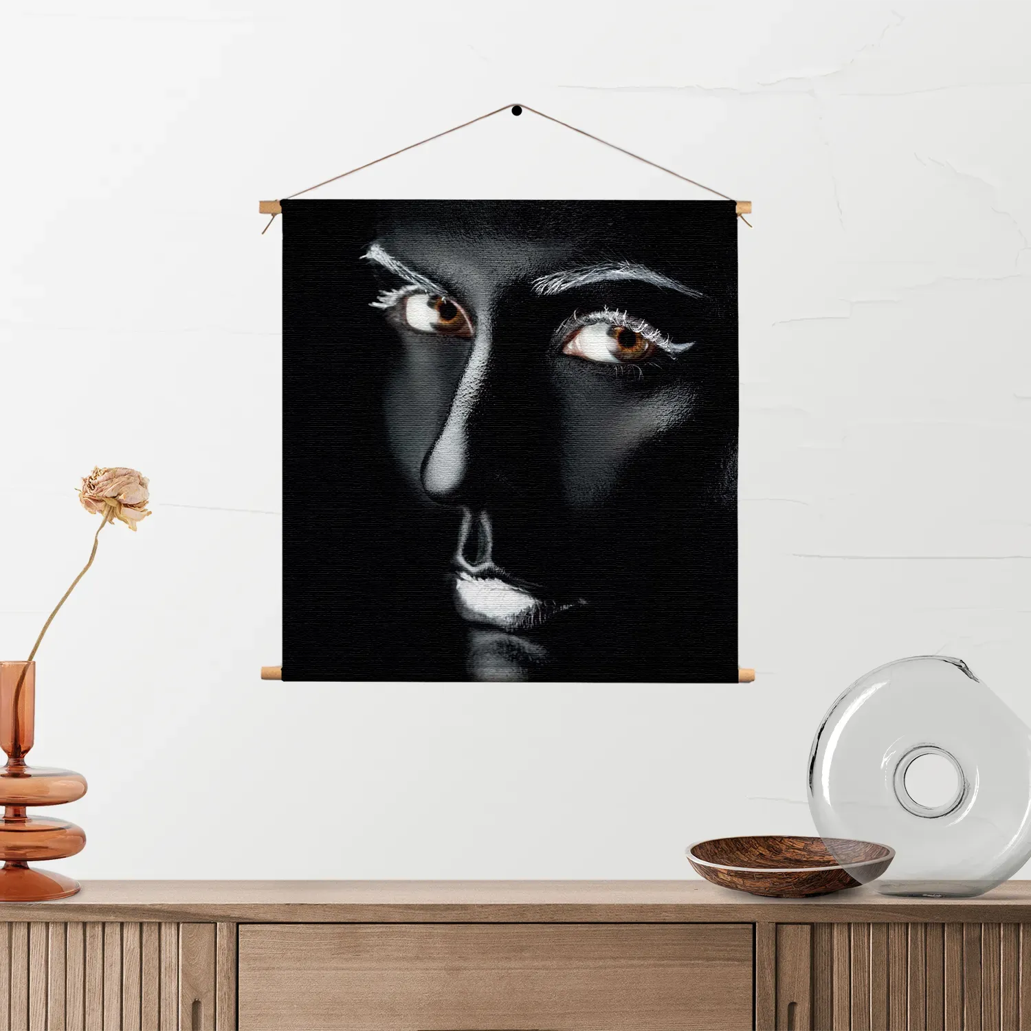 Textielposter Dame Zilvere Make up Vierkant Template TP Vierkant Lifestyle 2 2