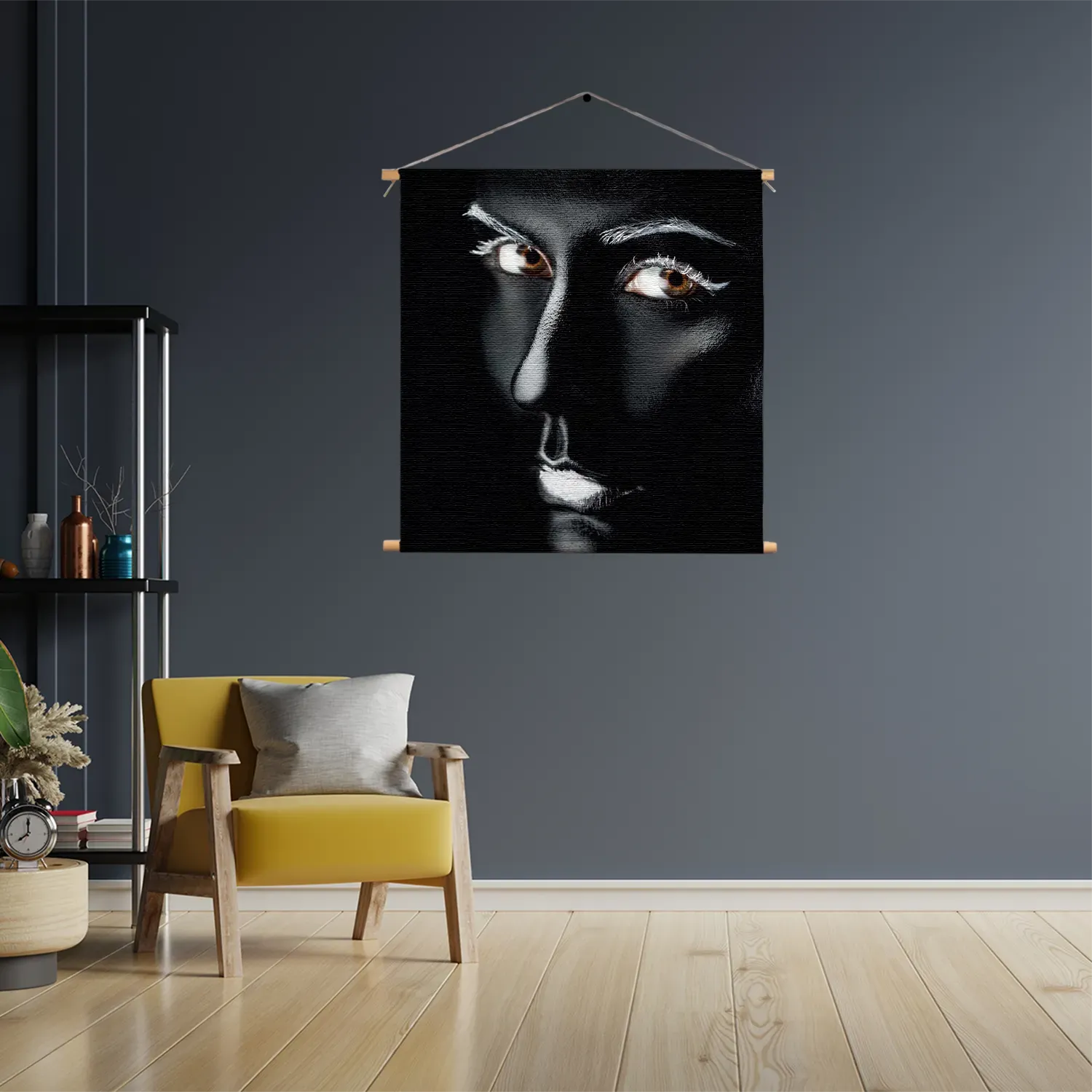 Textielposter Dame Zilvere Make up Vierkant Template TP Vierkant Lifestyle 2 3