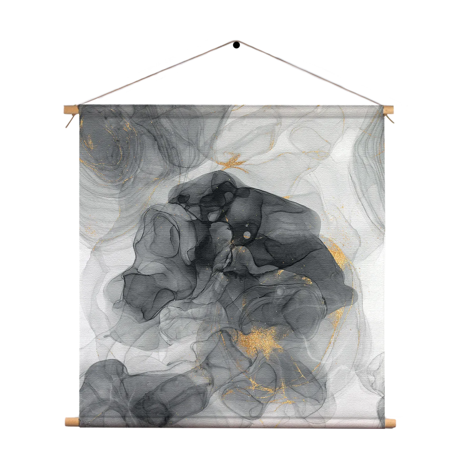 Textielposter Abstract Marmer Look Grijs met Goud 02 Vierkant Template TP Vierkant Marmer 10 1