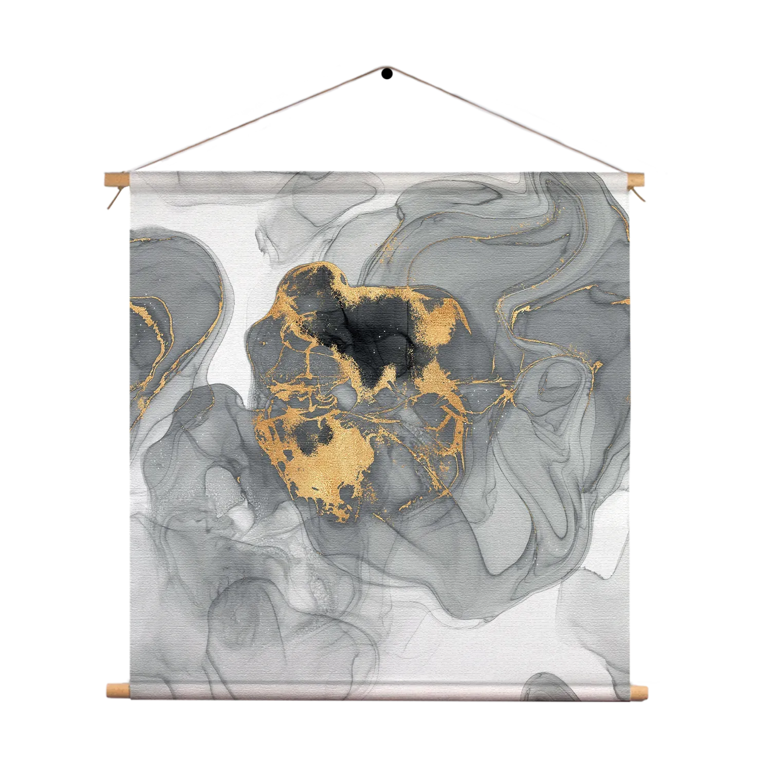 Textielposter Abstract Marmer Look Grijs met Goud 03 Vierkant Template TP Vierkant Marmer 11 1
