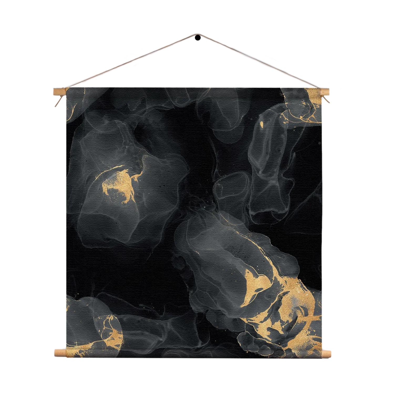 Textielposter Abstract Marmer Look Zwart met Goud 03 Vierkant Template TP Vierkant Marmer 12 1
