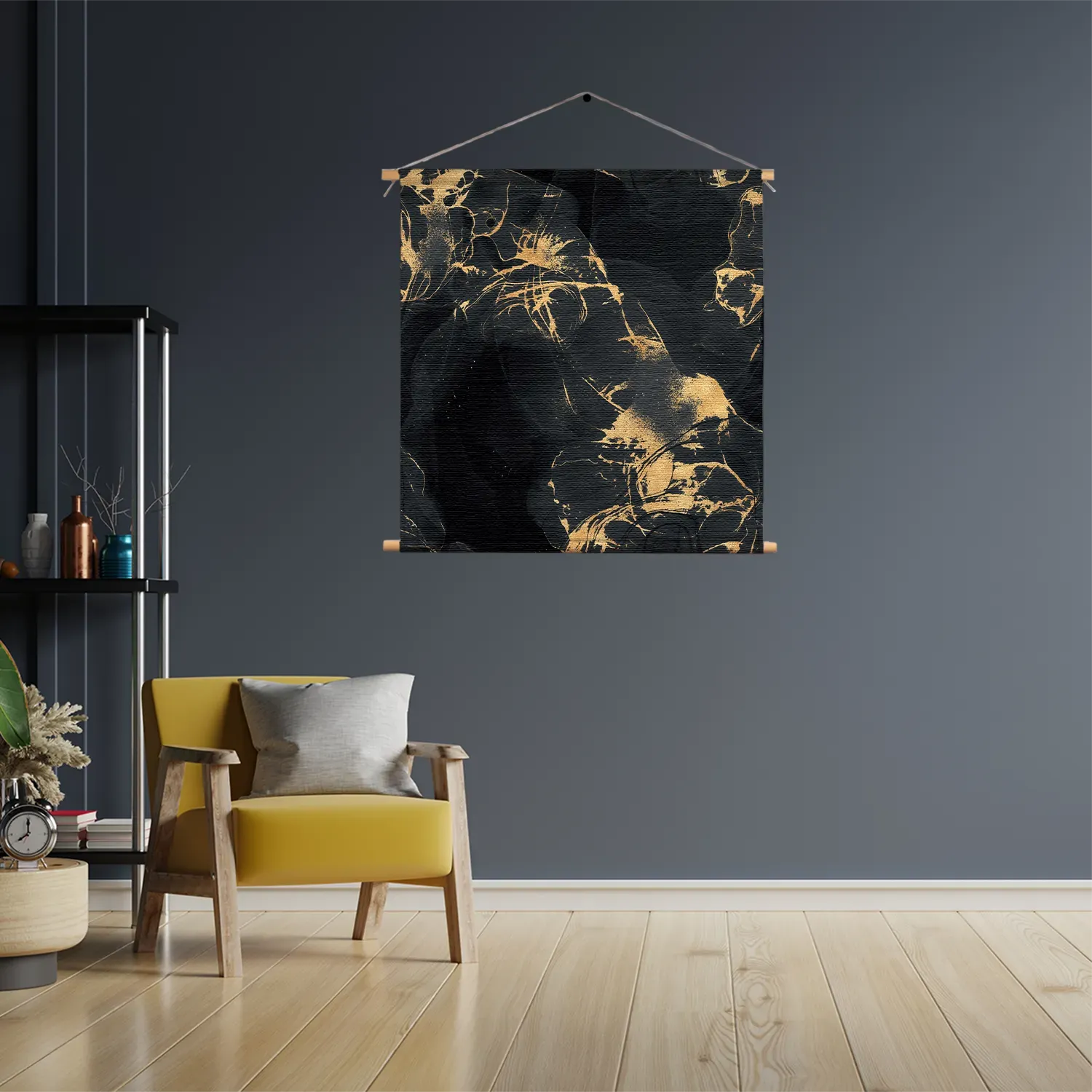 Template_TP_Vierkant_Marmer_15-3 Textielposter Abstract Marmer Look Zwart met Goud 04 Vierkant Template TP Vierkant Marmer 15 3