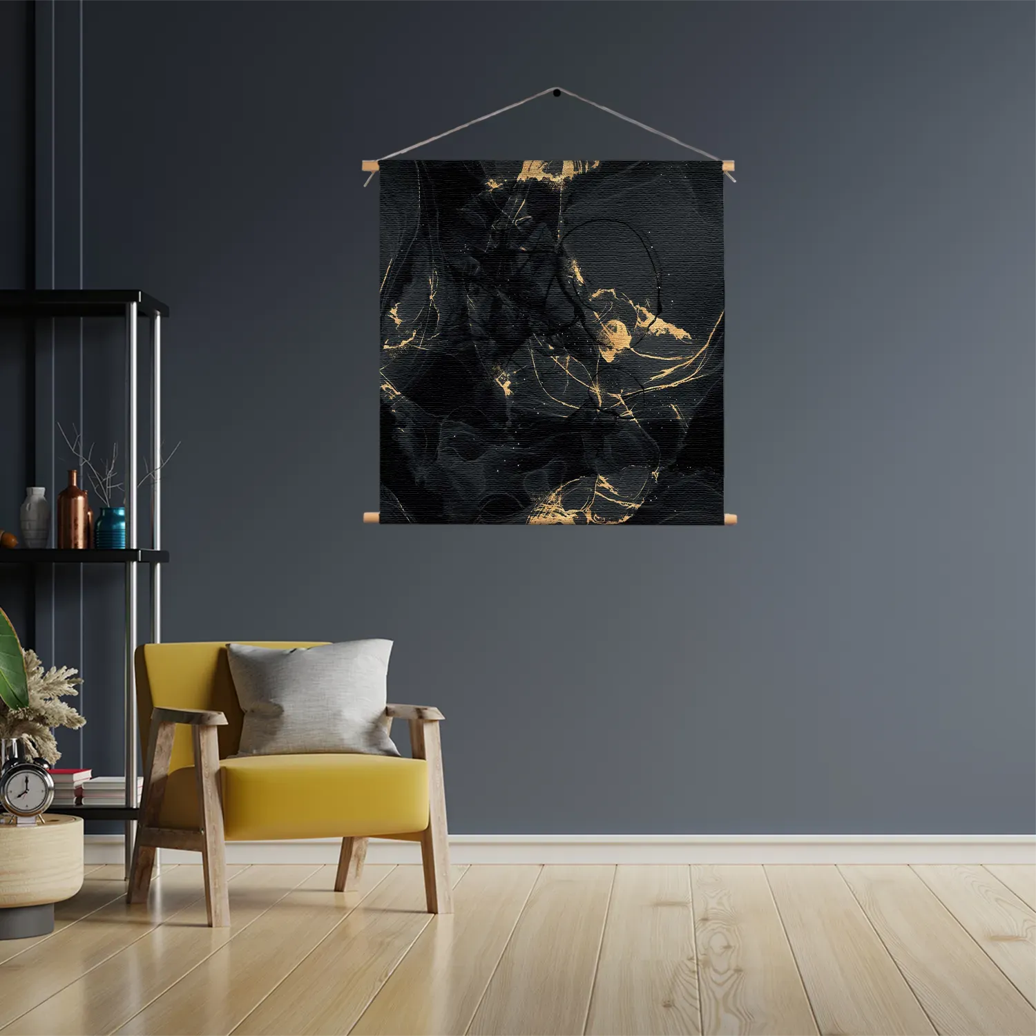 Template_TP_Vierkant_Marmer_16-3 Textielposter Abstract Marmer Look Zwart met Goud 05 Vierkant Template TP Vierkant Marmer 16 3