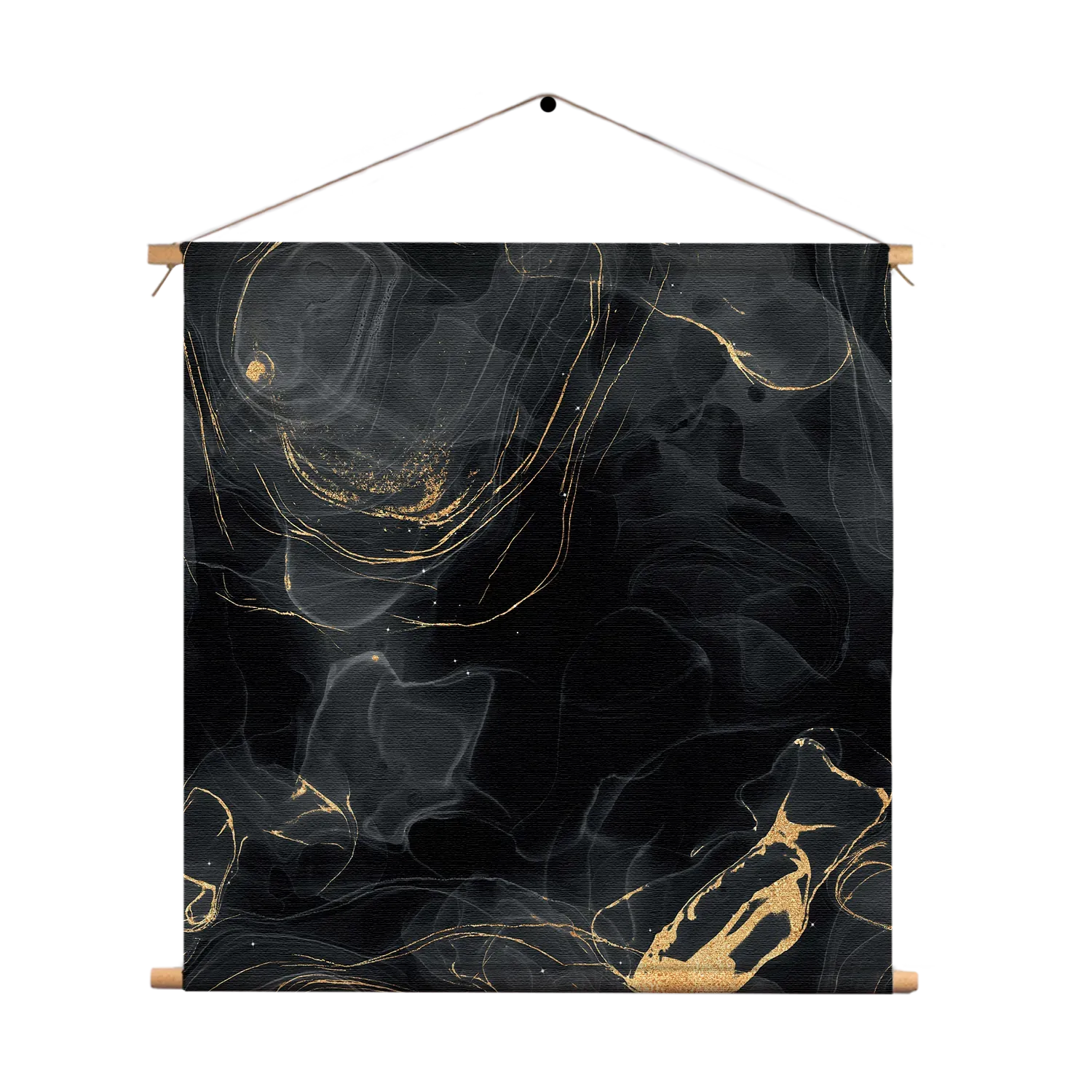 Textielposter Abstract Marmer Look Zwart met Goud 01 Vierkant Template TP Vierkant Marmer 8 1