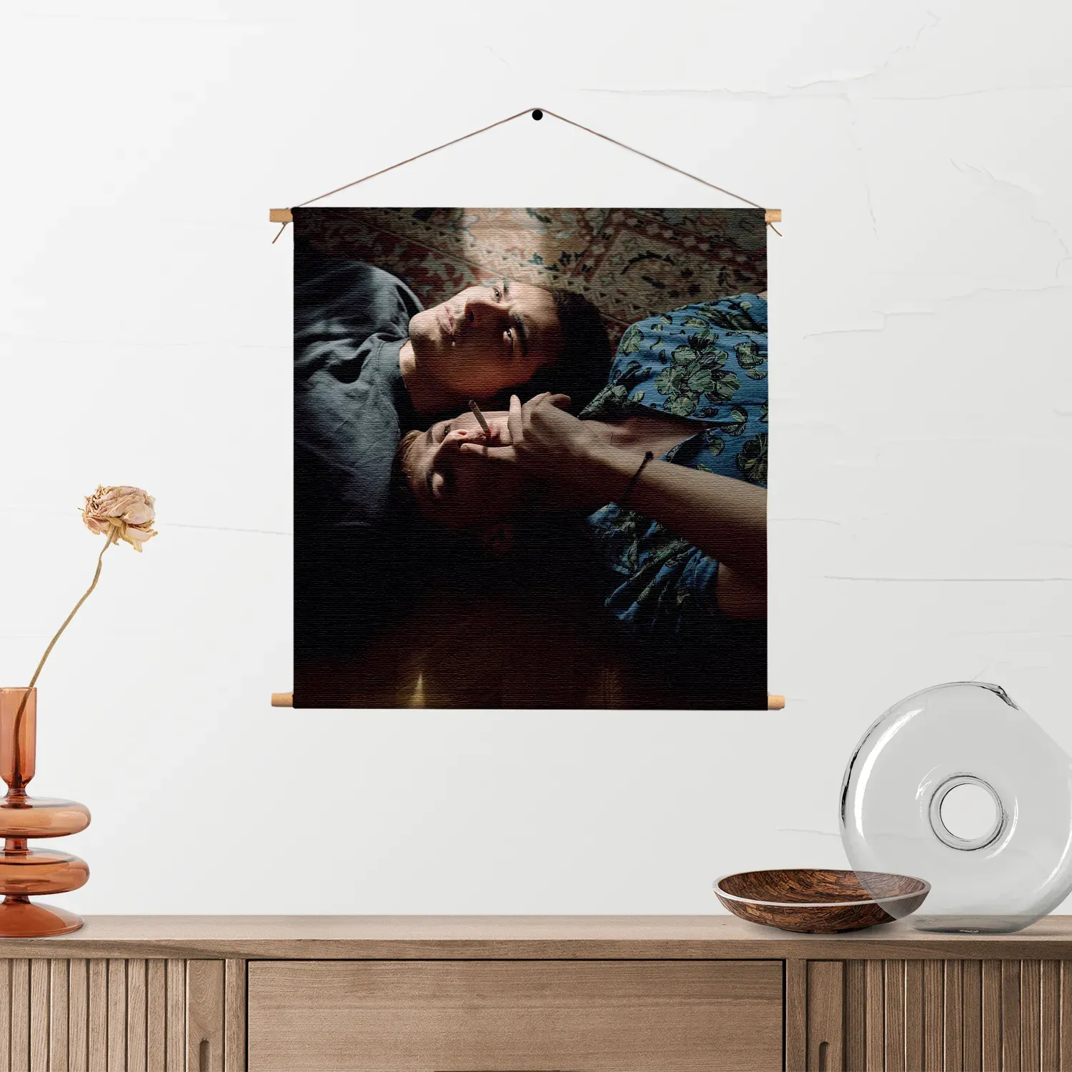 Textielposter When the Smoke is Going up Vierkant Template TP Vierkant Mensen 11 2