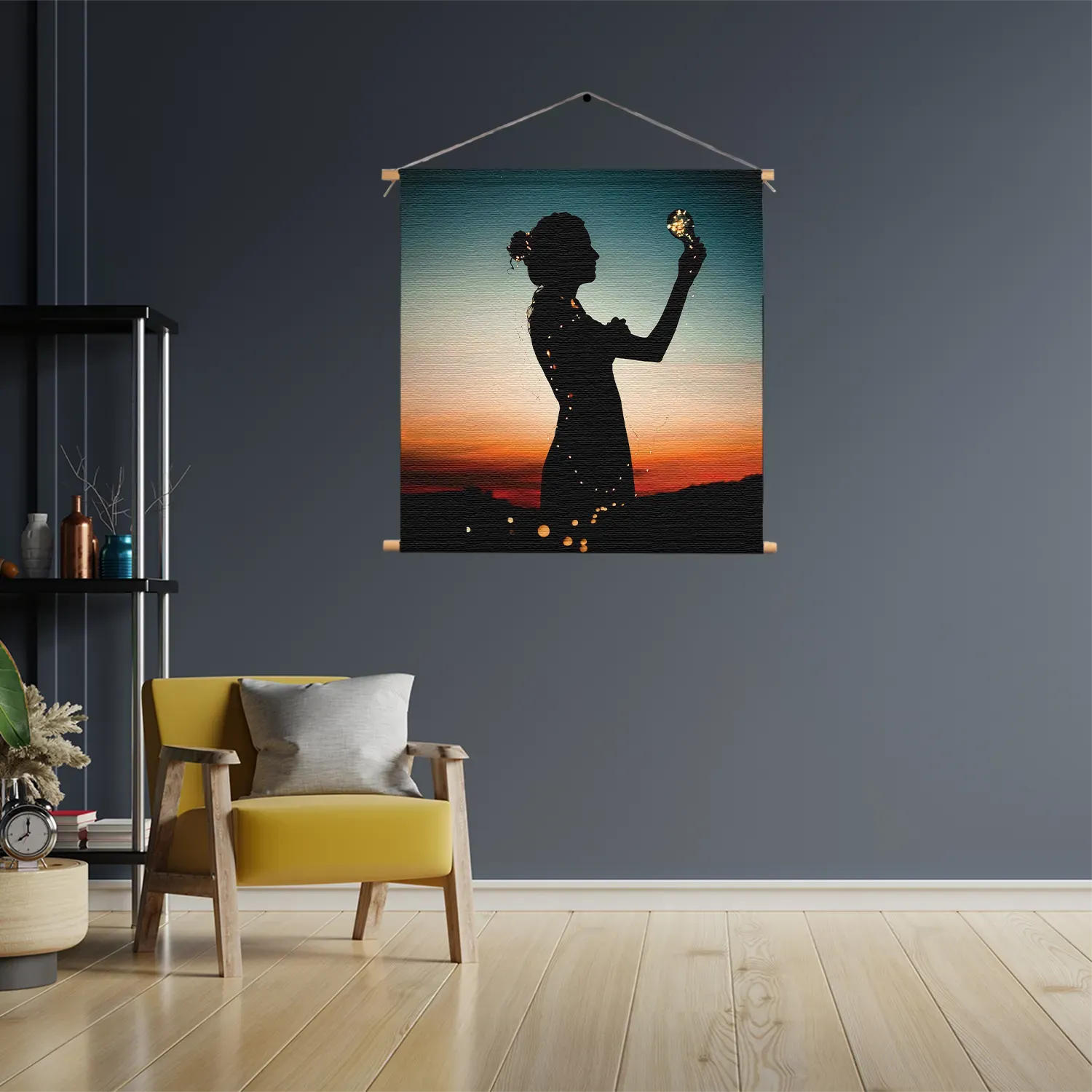 Textielposter Het Hoopvolle licht Vierkant Template TP Vierkant Mensen 16 3