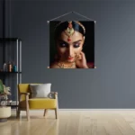 Textielposter Indiaanse Vrouw In Kostuum Vierkant Template TP Vierkant Mensen 21 3