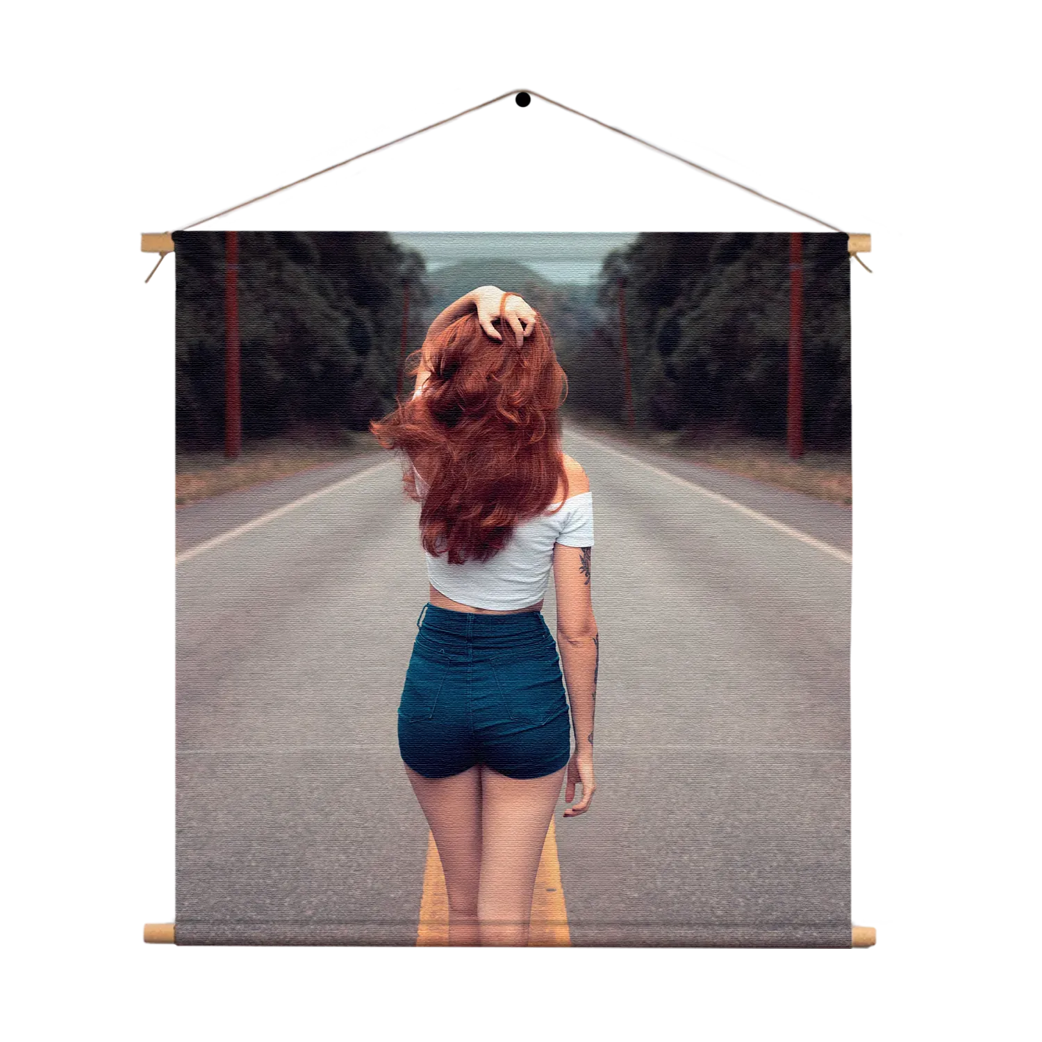 Textielposter Walk Away Vierkant Template TP Vierkant Mensen 7 1
