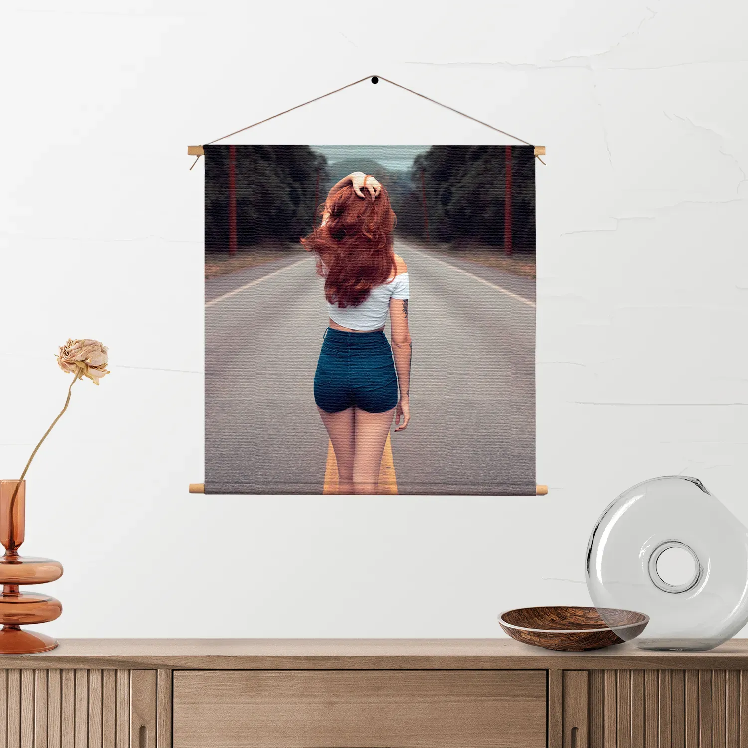 Textielposter Walk Away Vierkant Template TP Vierkant Mensen 7 2