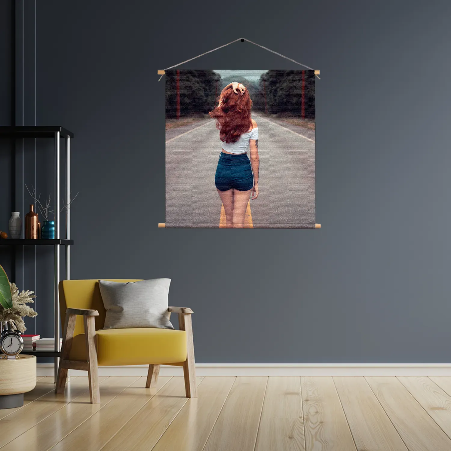 Textielposter Walk Away Vierkant Template TP Vierkant Mensen 7 3