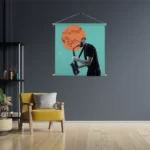 Textielposter Saxofonist Vierkant Template TP Vierkant Muziek 10 3