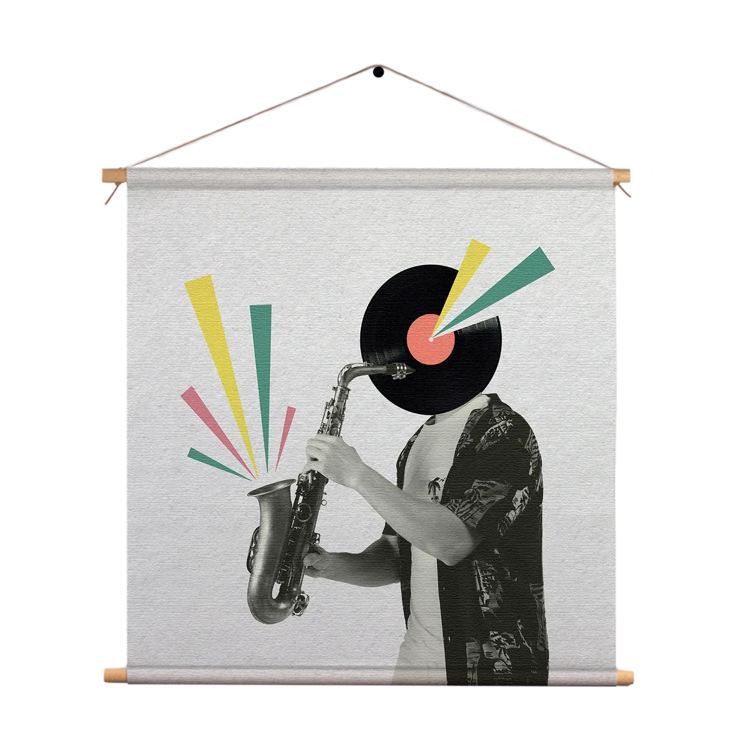 Textielposter De saxofoon Vierkant Template TP Vierkant Muziek 11 1