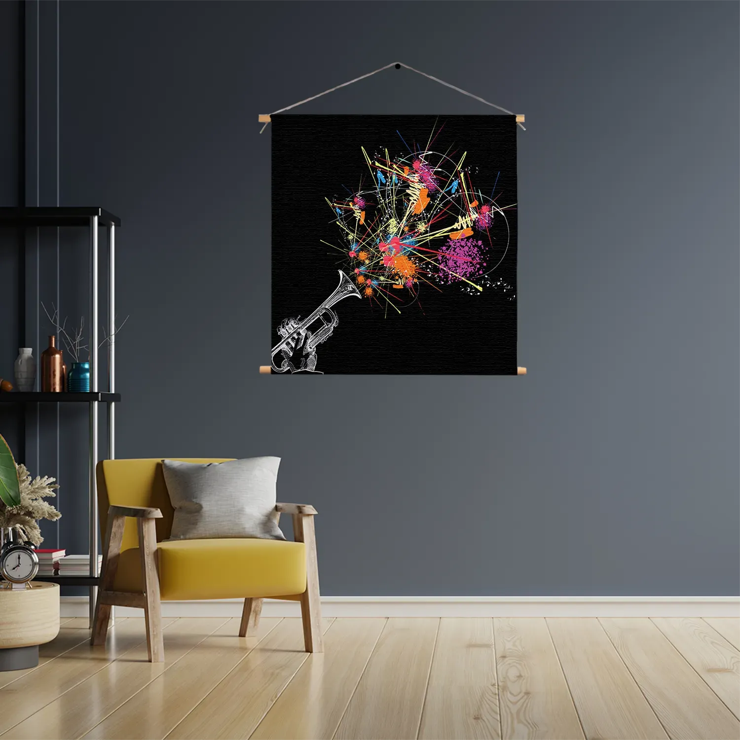 Textielposter Trompetter Vierkant Template TP Vierkant Muziek 12 3