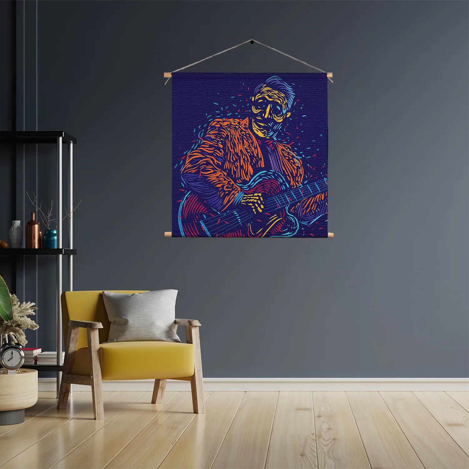 Textielposter De Gitarist Vierkant Template TP Vierkant Muziek 13 3