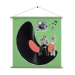 Textielposter Platendraaier Vierkant Template TP Vierkant Muziek 2 1