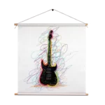Textielposter Rock Gitaar Op Witte Achtergrond Vierkant Template TP Vierkant Muziek 22 1