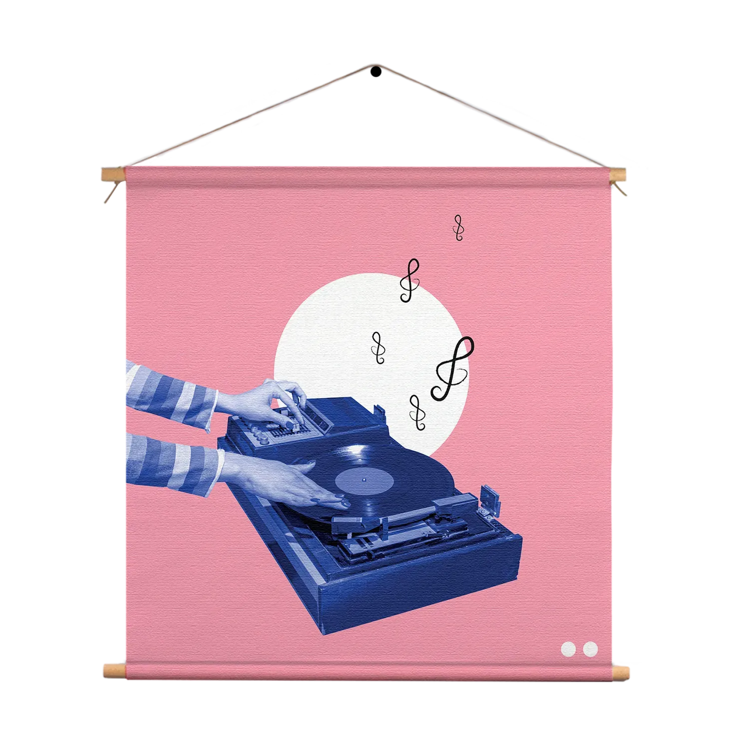 Textielposter Old School DJ Vierkant Template TP Vierkant Muziek 3 1