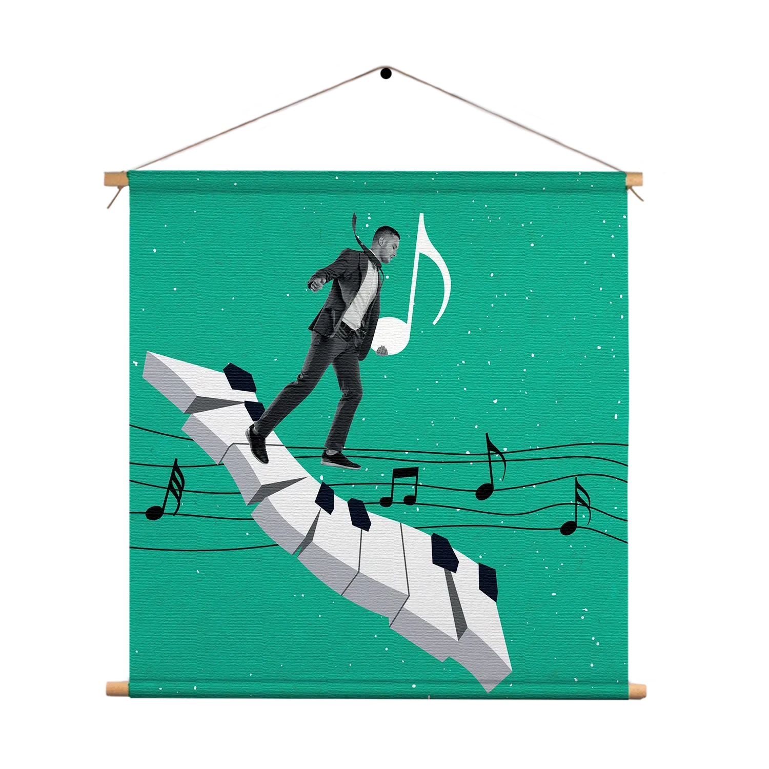 Textielposter Piano Muziek Vierkant Template TP Vierkant Muziek 5 1