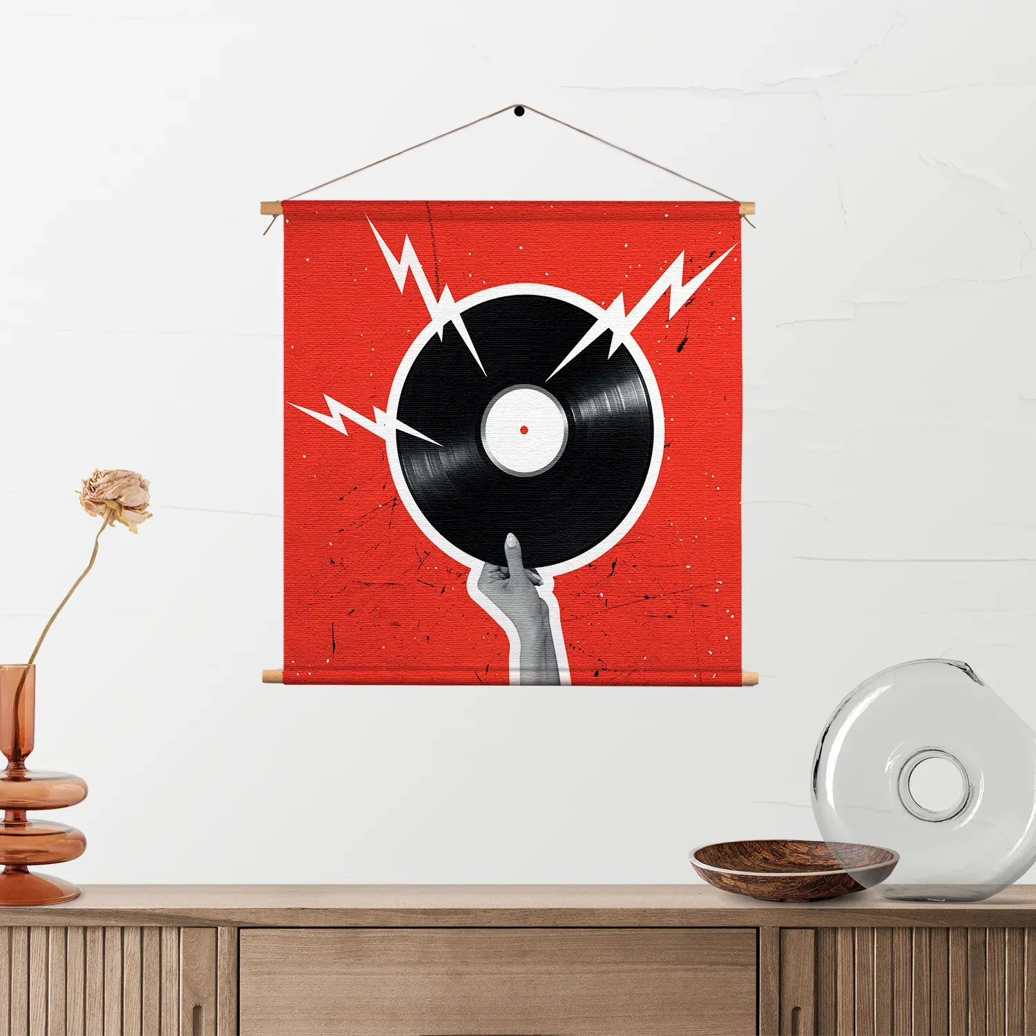 Textielposter Bliksem Plaat Vierkant Template TP Vierkant Muziek 8 2