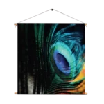 Textielposter Een veer van de Pauw Vierkant Template TP Vierkant Natuur 11 1