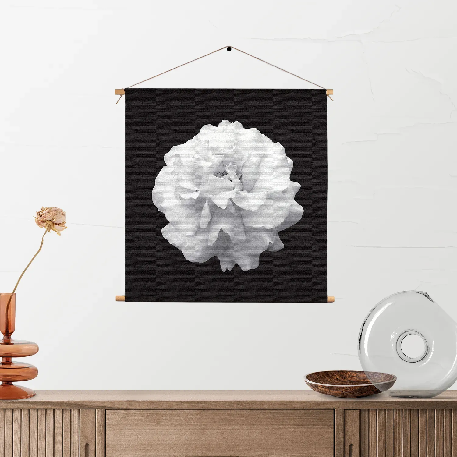 Textielposter Witte Anjer Vierkant Template TP Vierkant Natuur 38 2