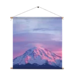 Textielposter Natuurlijke zons ondergang op witte berg Vierkant Template TP Vierkant Natuur 41 1