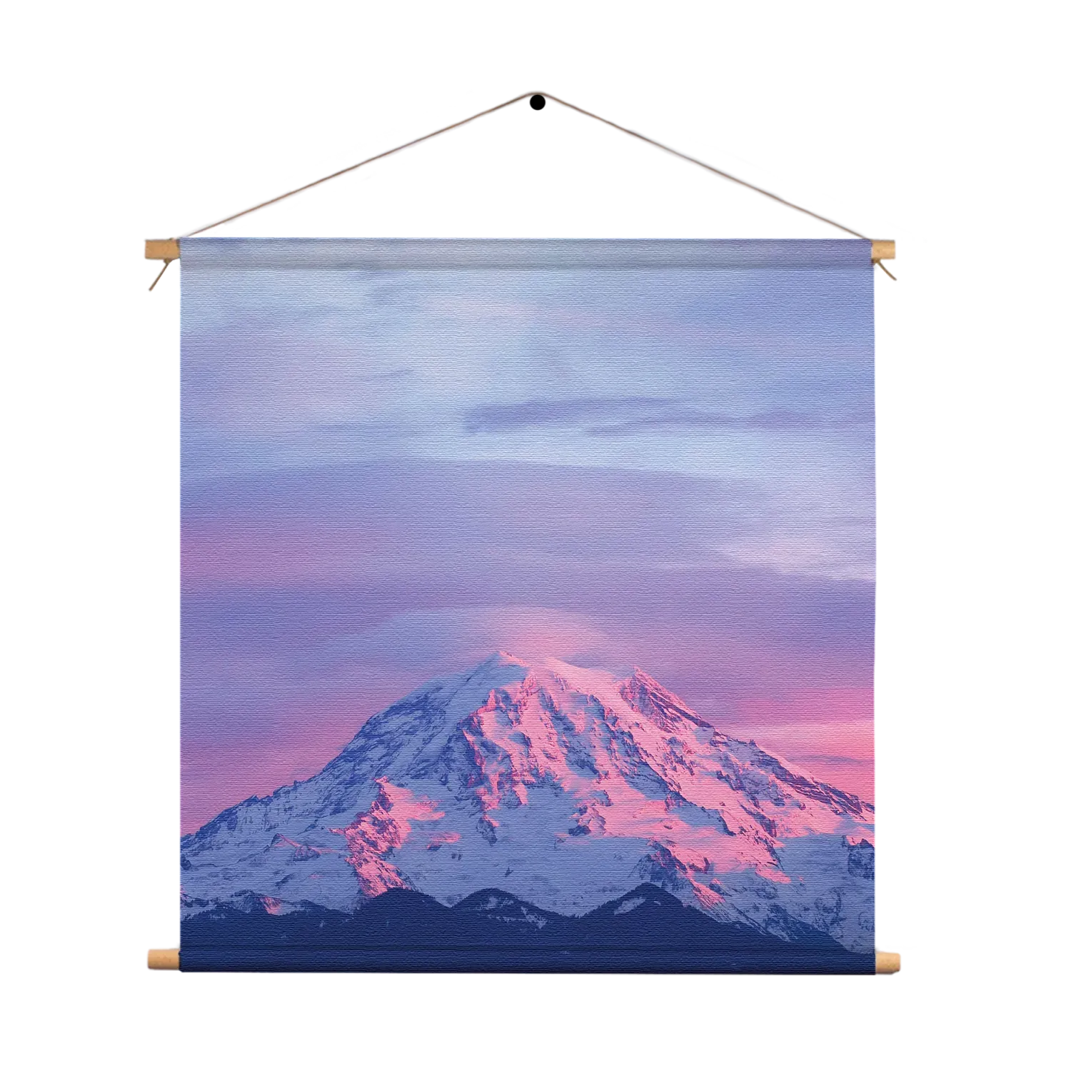 Textielposter Natuurlijke zons ondergang op witte berg Vierkant Template TP Vierkant Natuur 41 1