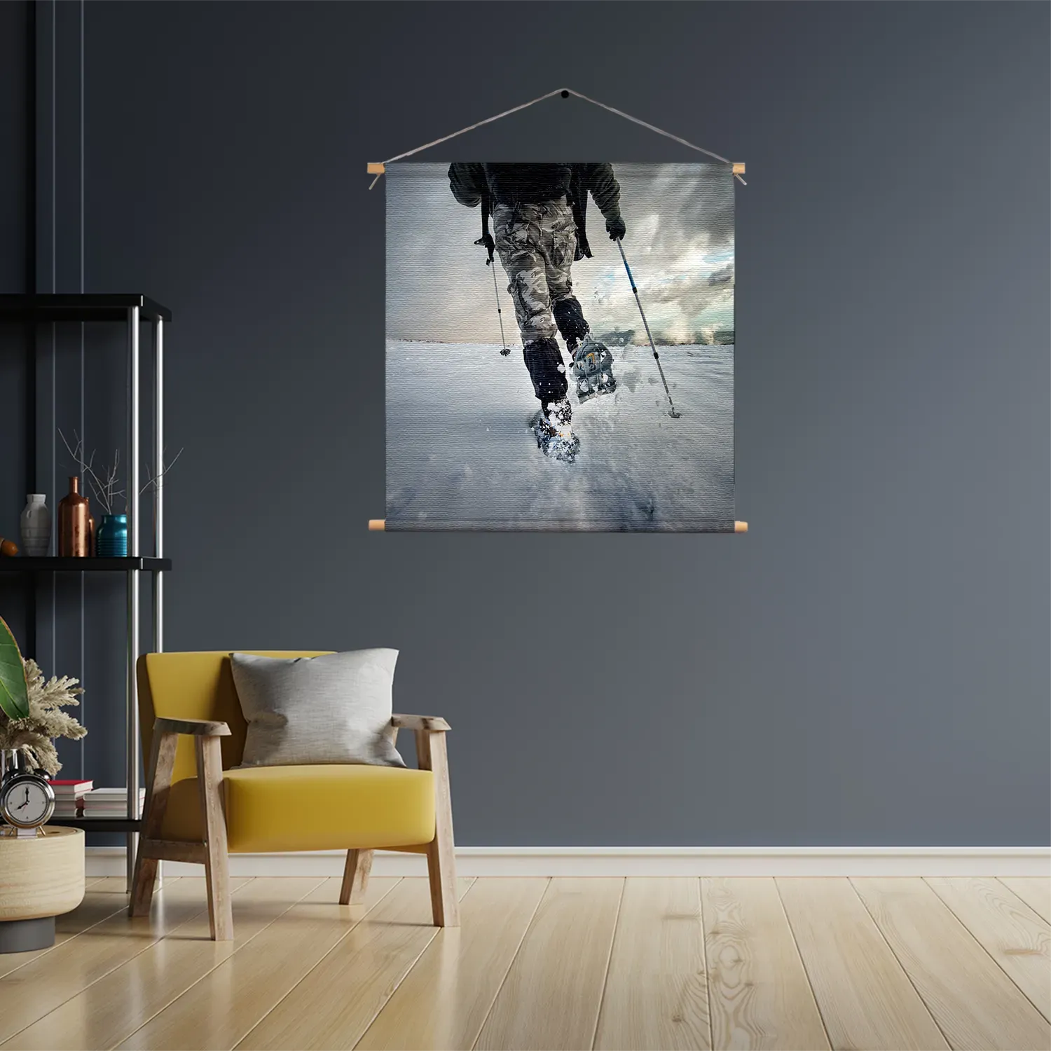 Textielposter Een lange winterwandeling Vierkant Template TP Vierkant Natuur 43 3