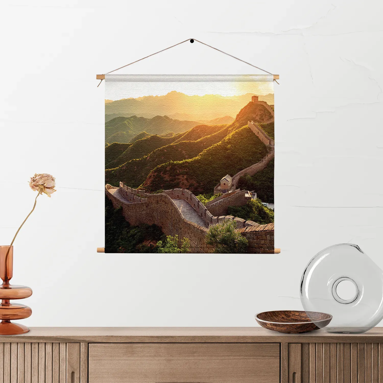 Textielposter De Chinese muur Vierkant Template TP Vierkant Natuur 49 2