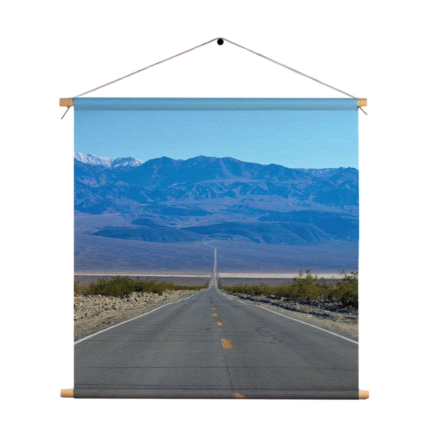 Textielposter The road in Deathvalley Vierkant Template TP Vierkant Natuur 5 1