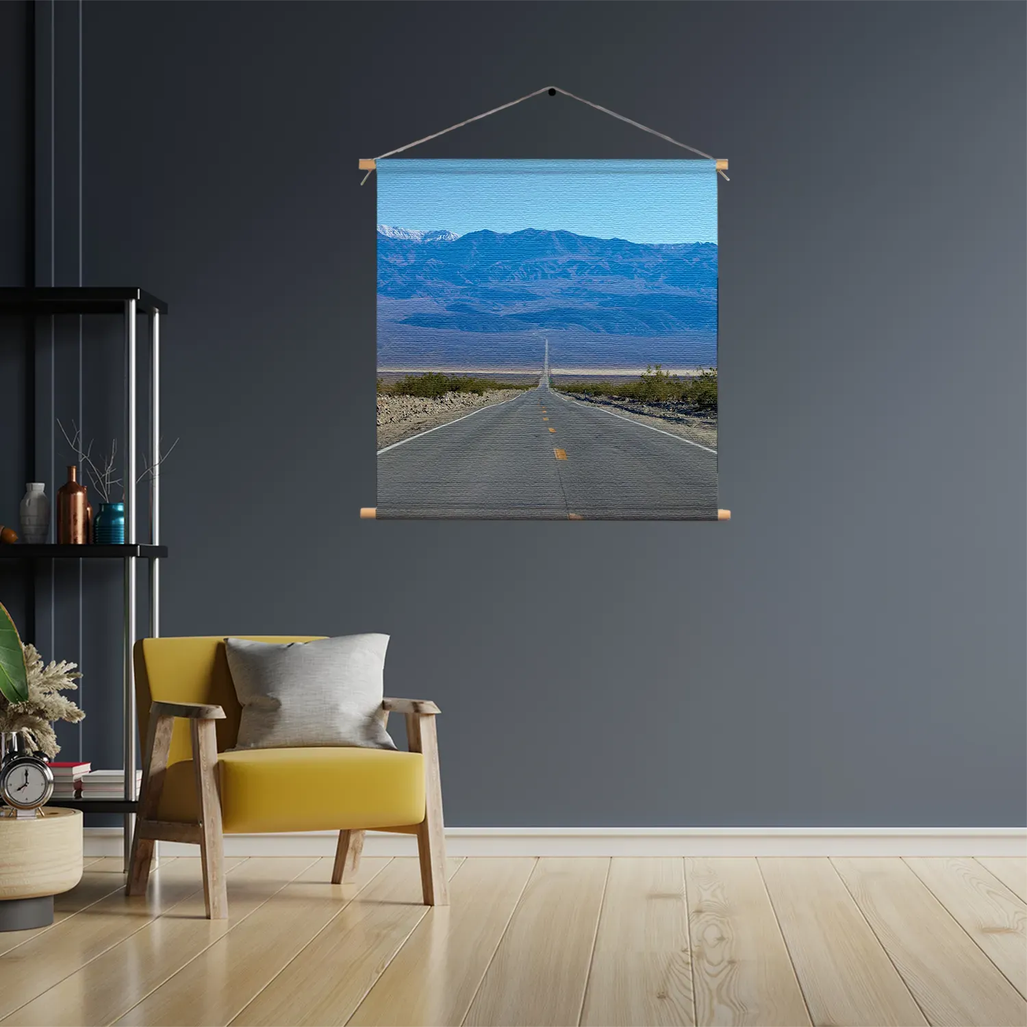 Textielposter The road in Deathvalley Vierkant Template TP Vierkant Natuur 5 3