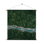Textielposter Ruige rivier door bos Vierkant Template TP Vierkant Natuur 65 1