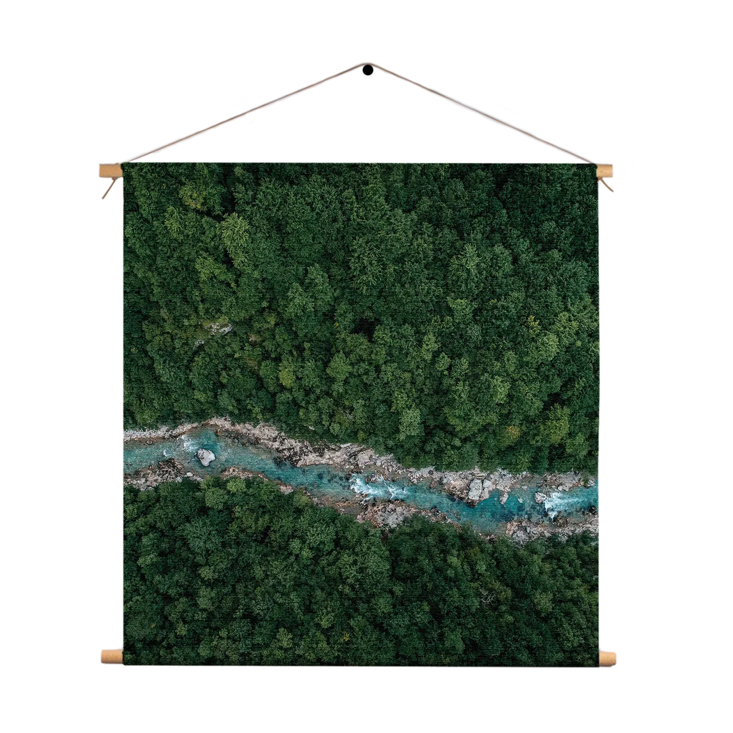 Textielposter Ruige rivier door bos Vierkant Template TP Vierkant Natuur 65 1